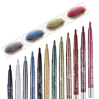 12 Pcs Eyeliner Eyeshadow Pencil Waterproof & Long-lasting